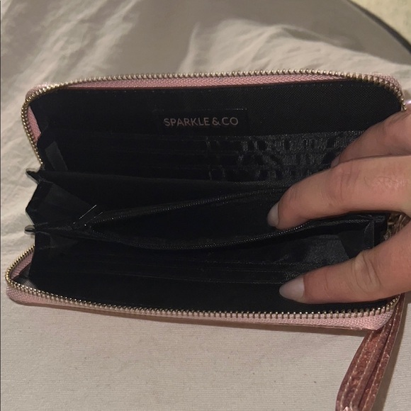 NWOT Pink Glitter Wristlet Wallet Sparkle & Co. - Picture 5 of 5